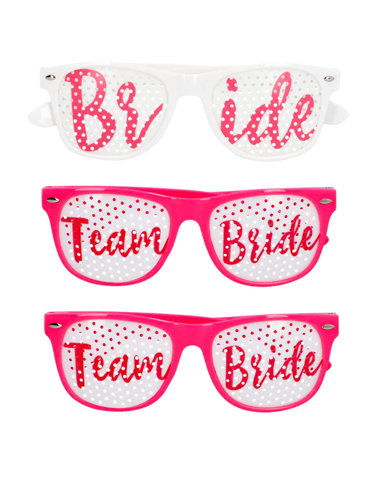 3er Pack Brillen Team Bride & Bride to be für Damen
