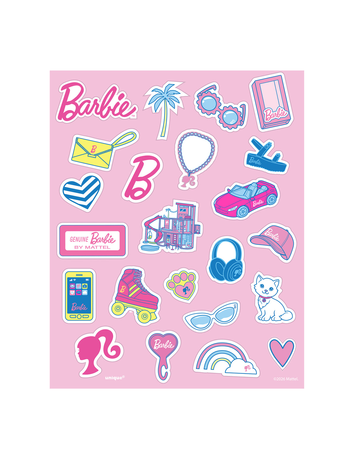 4er Set Barbie™ Aufkleber-Bögen
