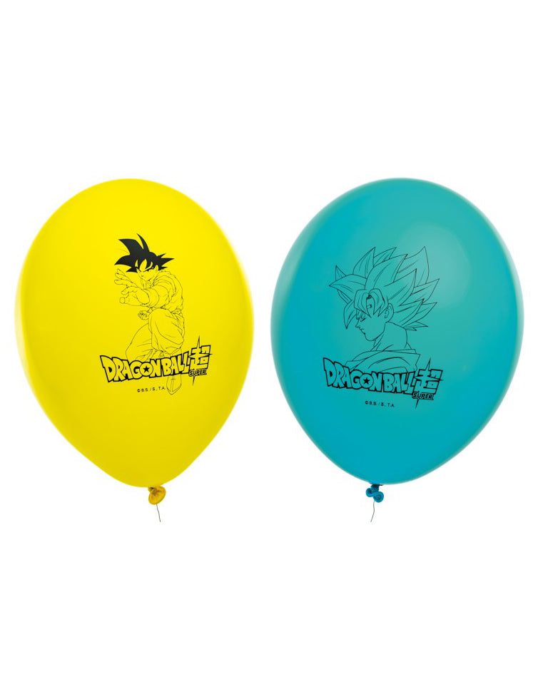 Ballons latex Dragon Ball Z pour enfant jaune et bleu avec imprimé Goku
