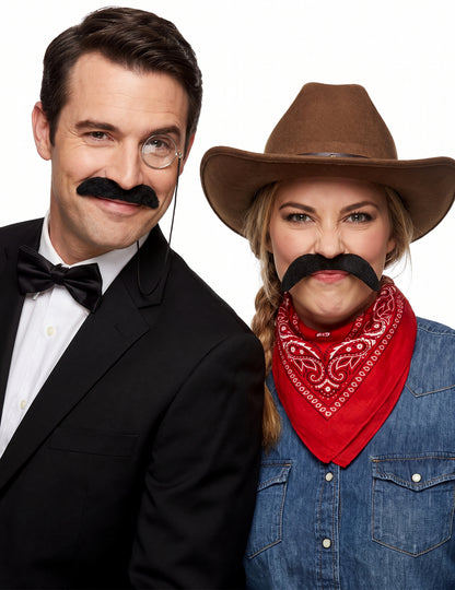 Lot de 6 moustaches adulte