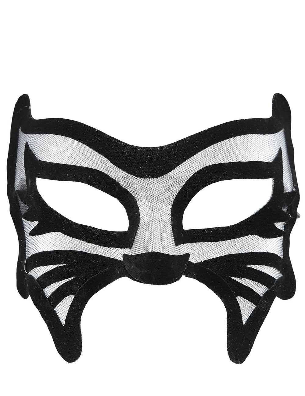 Détail de la résille du loup chat pour femme noir sexy