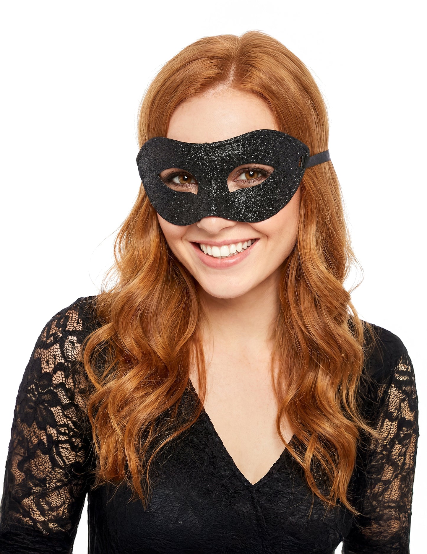 Halbmaske schwarz glänzend