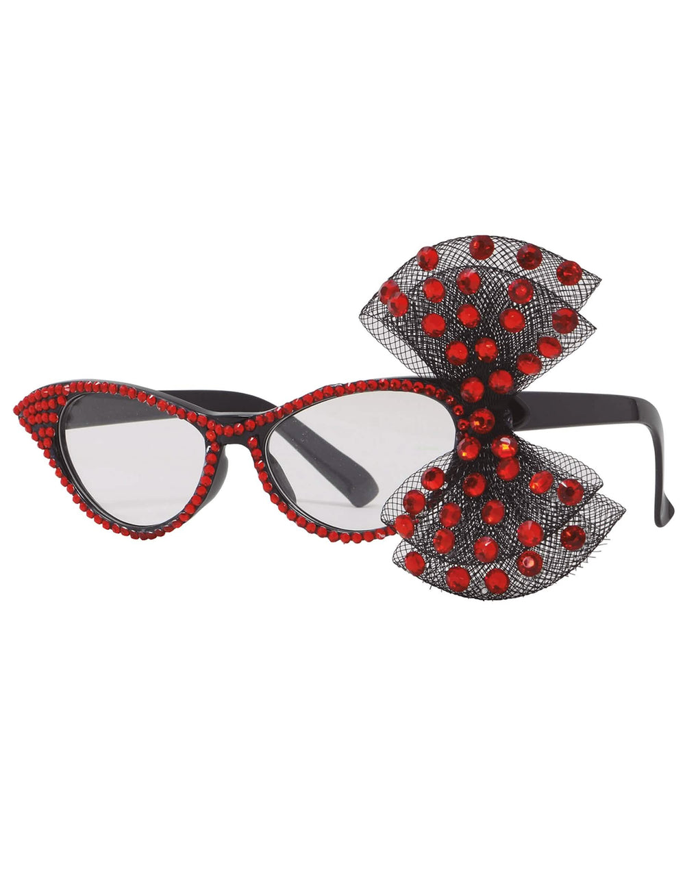 Vue de profil des lunettes années 50 avec noeud pour femme
