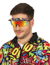 Lunettes avec visière années 80 pour adulte multicolores à motifs géométriques