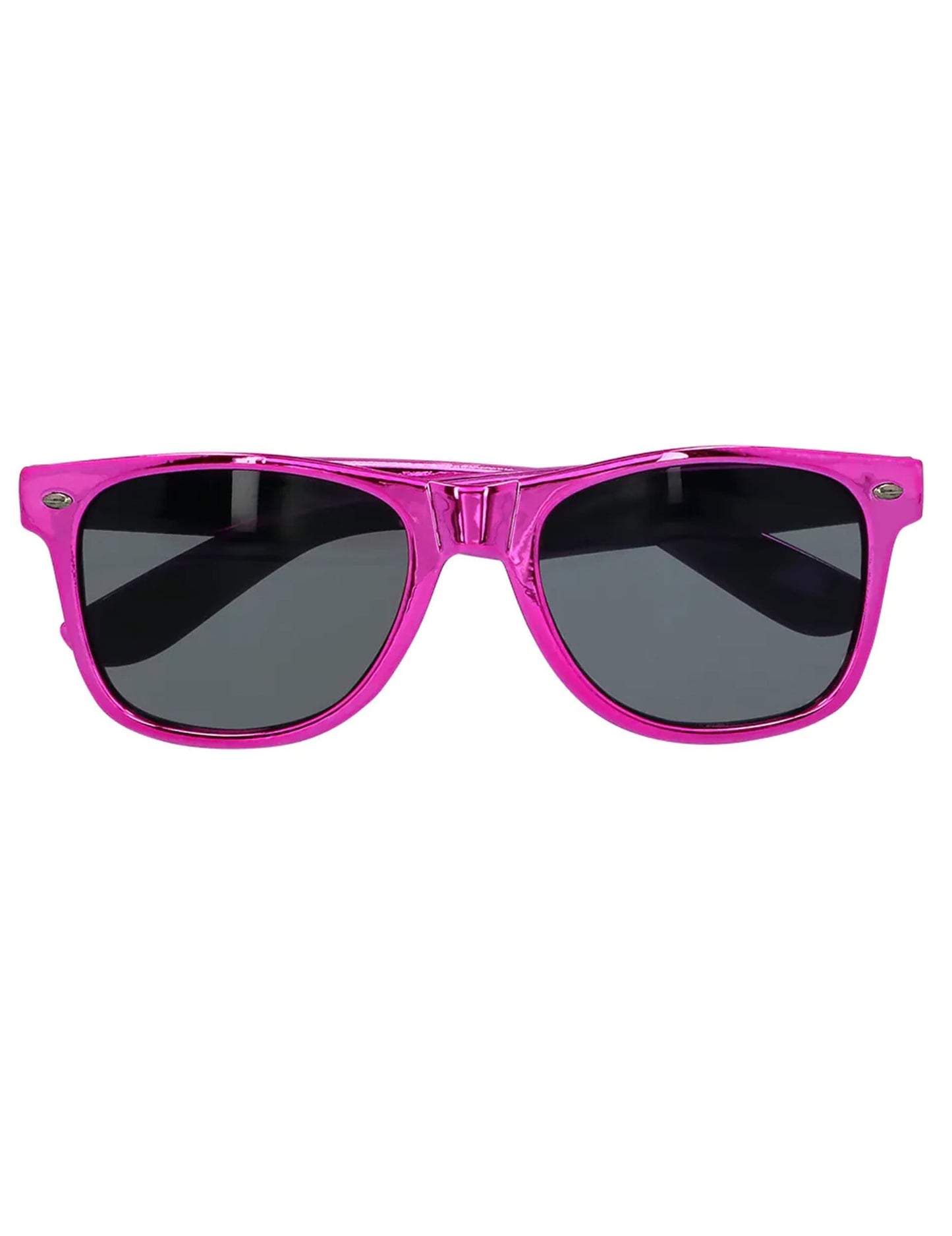 Vue de face des lunettes blues pour adulte rose métallique