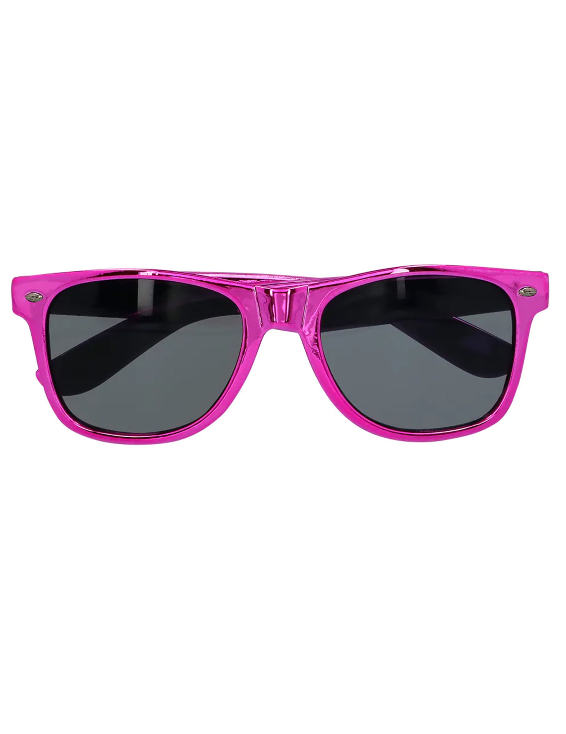 Vue de face des lunettes blues pour adulte rose métallique
