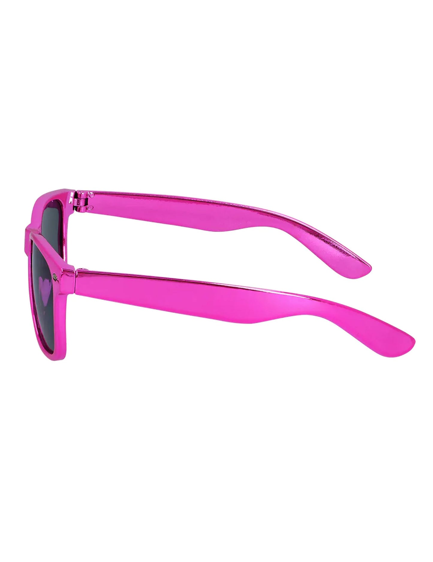 Vue de profil des lunettes blues pour adulte rose métallique
