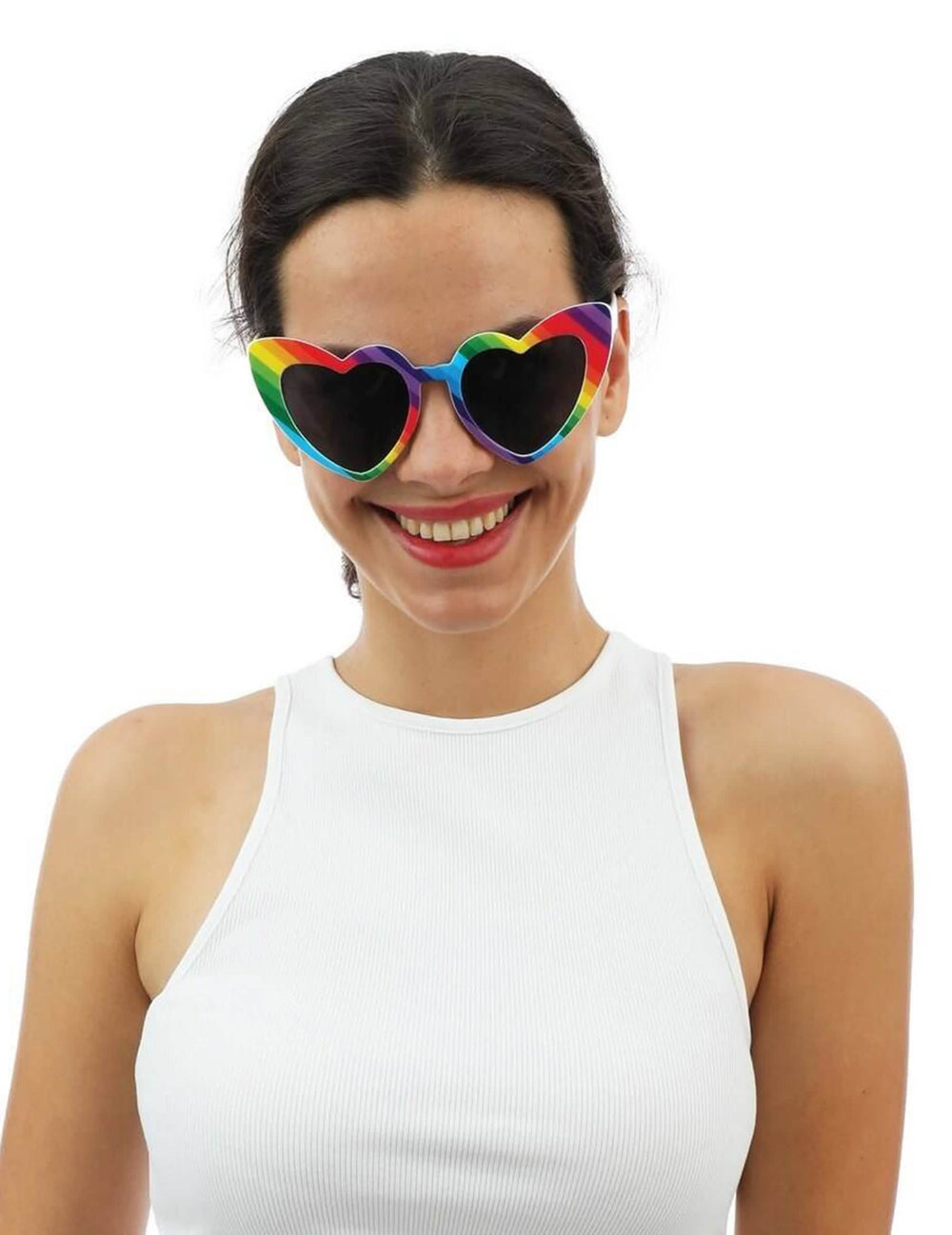 Lunettes cœurs arc en ciel pour adulte multicolores