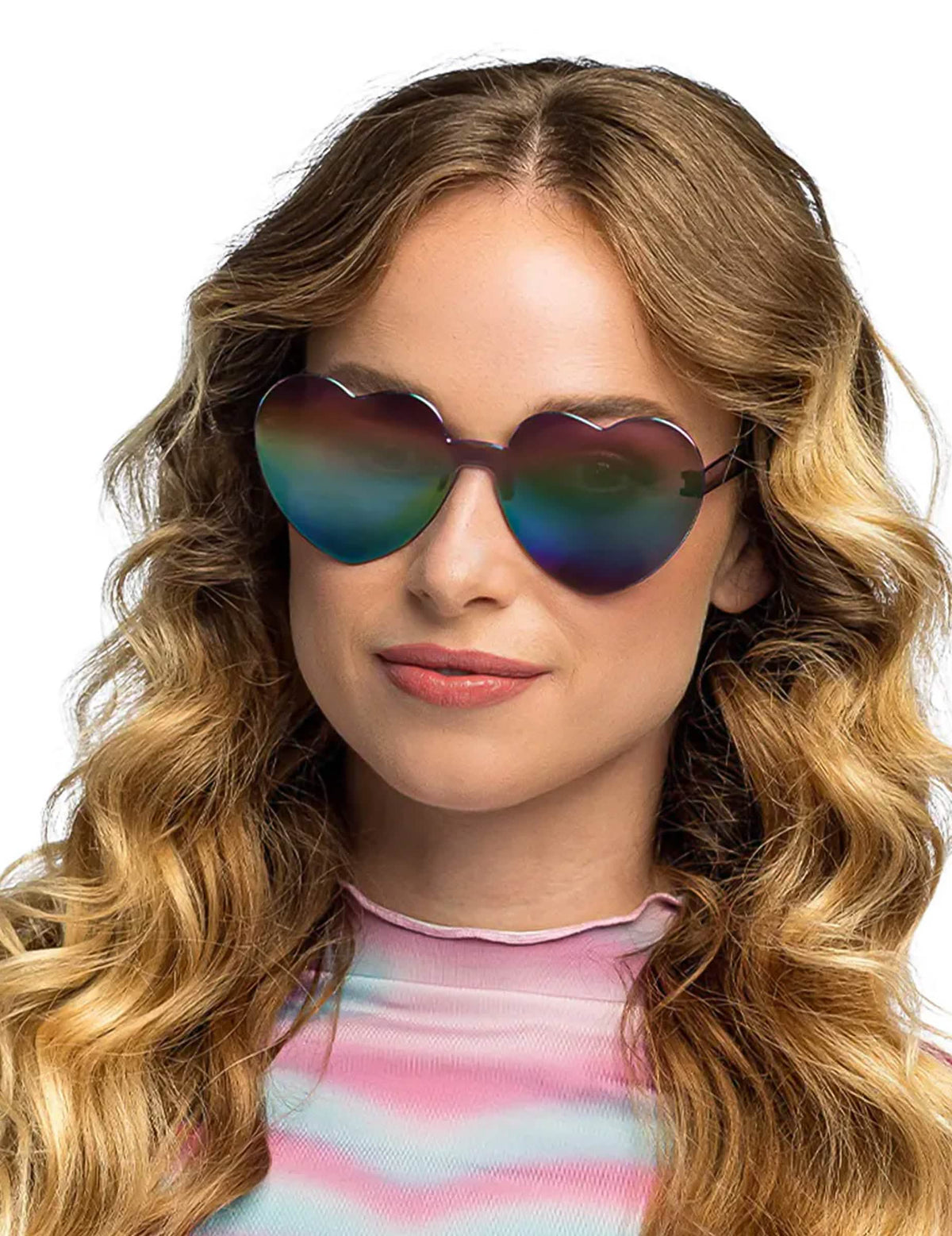 Herz-Brille Spiegeleffekt Accessoire für Erwachsene