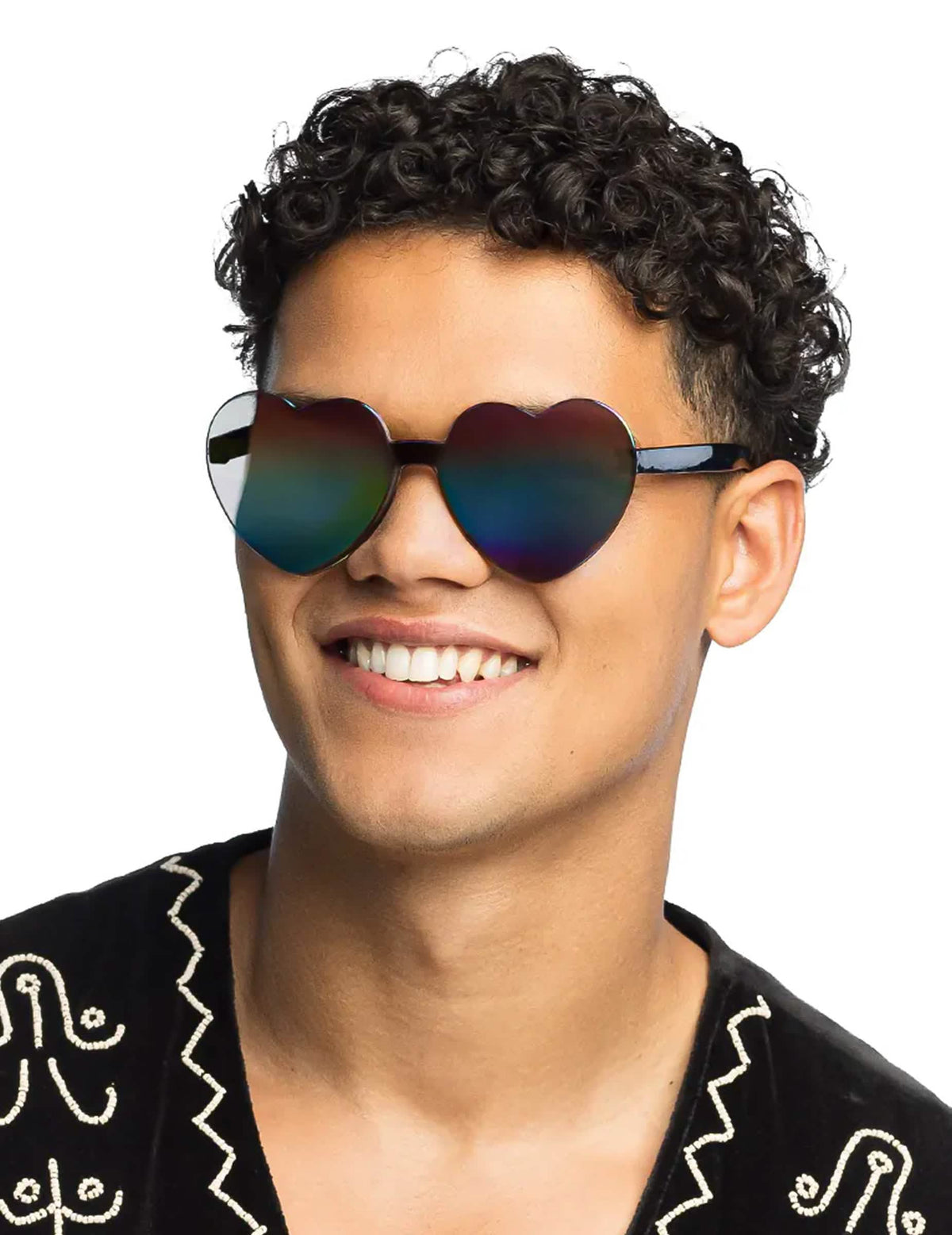 Herz-Brille Spiegeleffekt Accessoire für Erwachsene