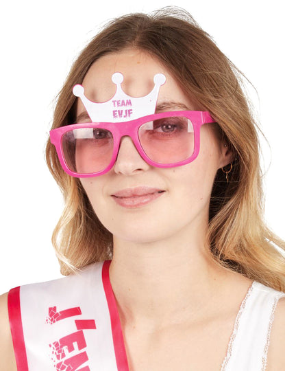 Lunettes couronne Team EVJF pour femme rose