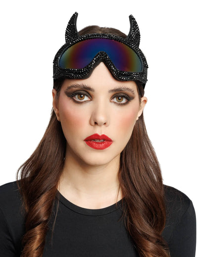 Teufelin Skibrille mit Strass schwarz fÃ¼r Damen & Herren