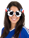 Fanbrille Frankreich Fussball-Brille für Erwachsene blau-weiss-rot