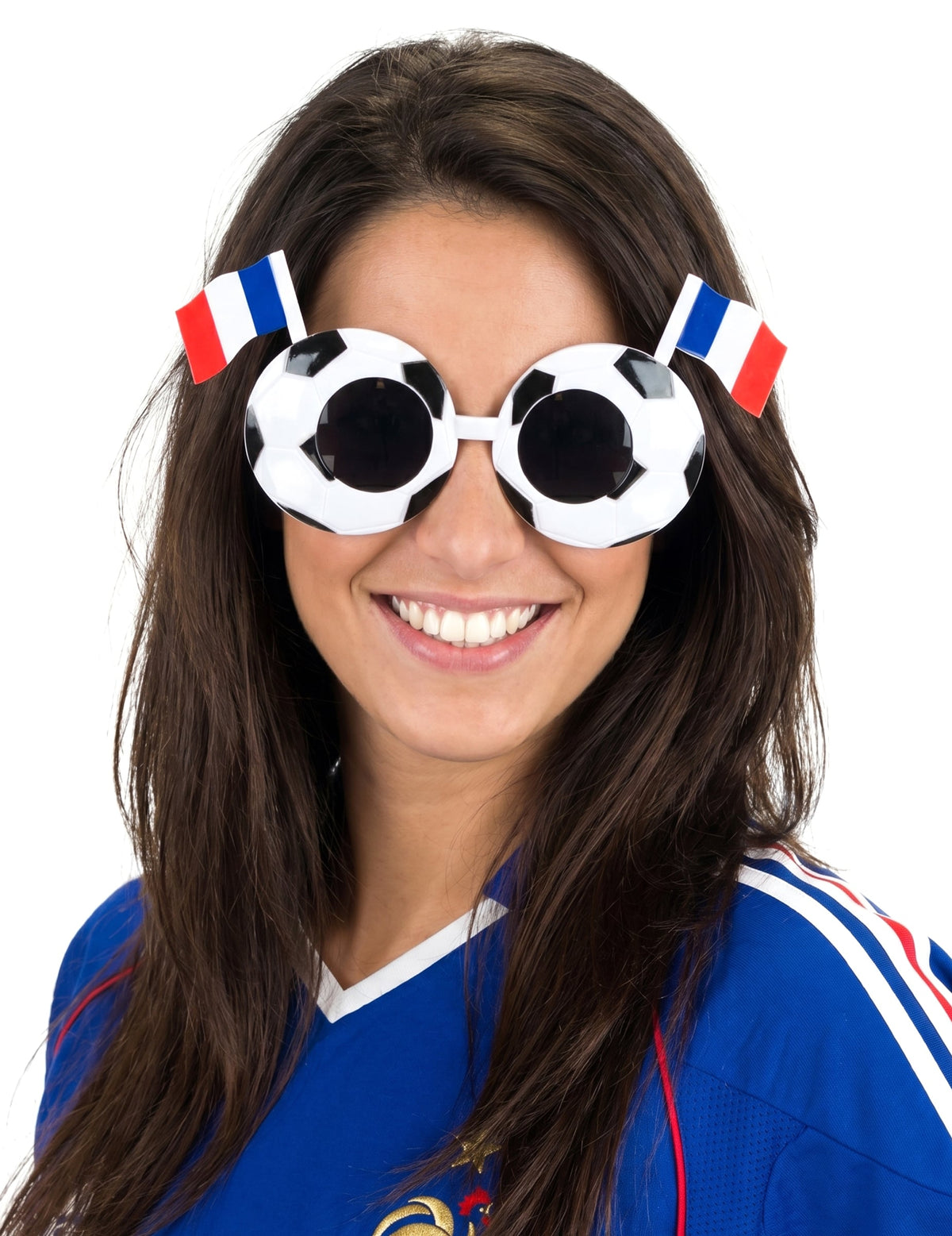 Fanbrille Frankreich Fussball-Brille für Erwachsene blau-weiss-rot