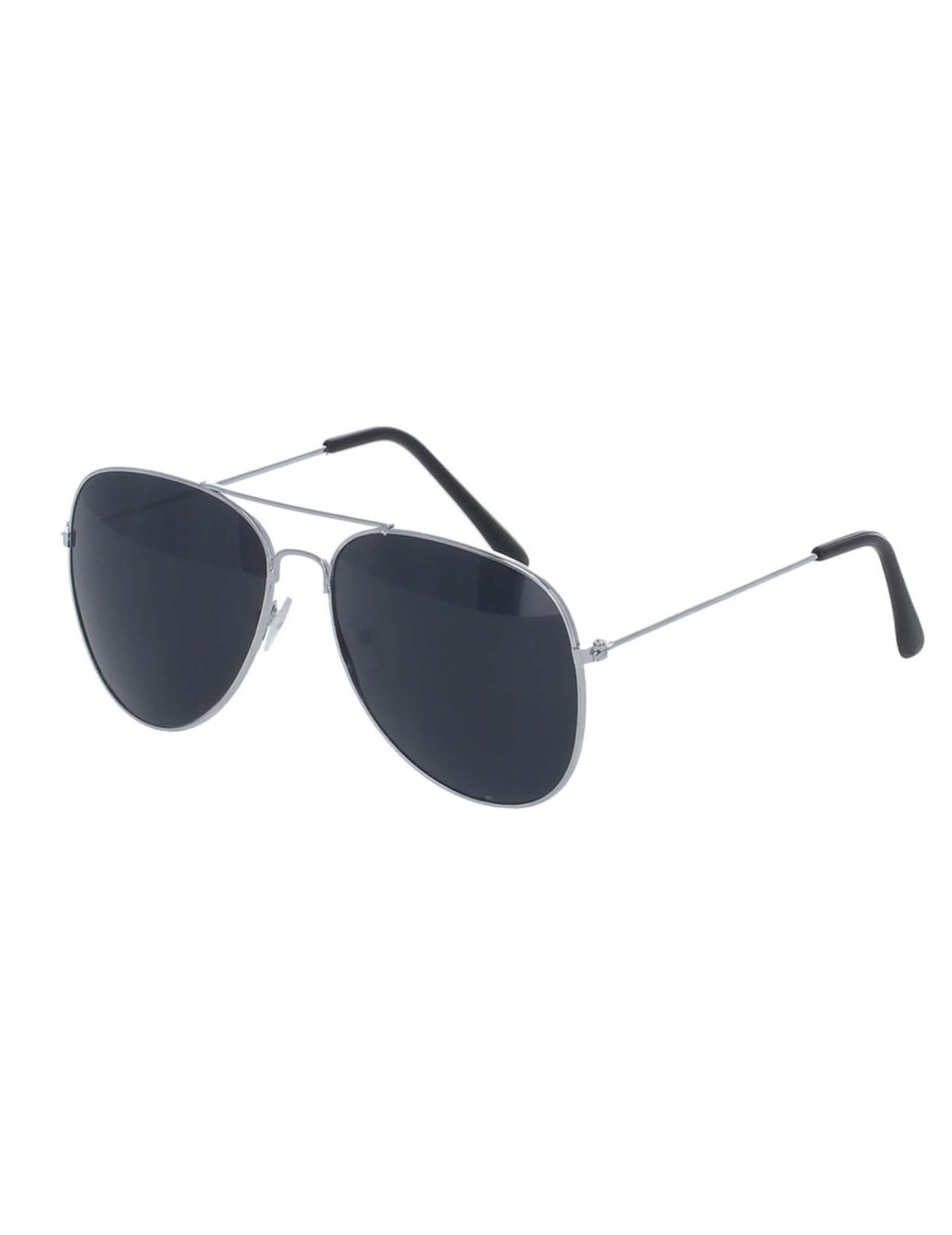 Piloten Sonnenbrille für Erwachsene silberfarben-schwarz