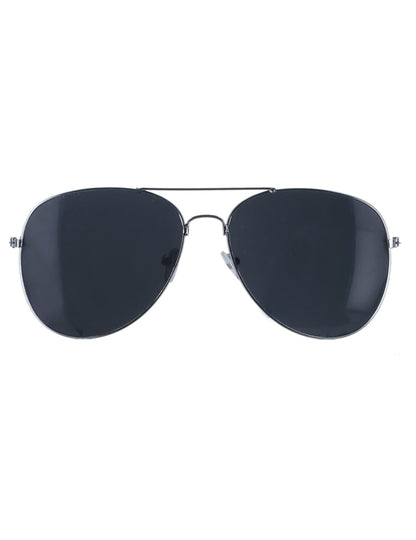 Piloten Sonnenbrille für Erwachsene silberfarben-schwarz