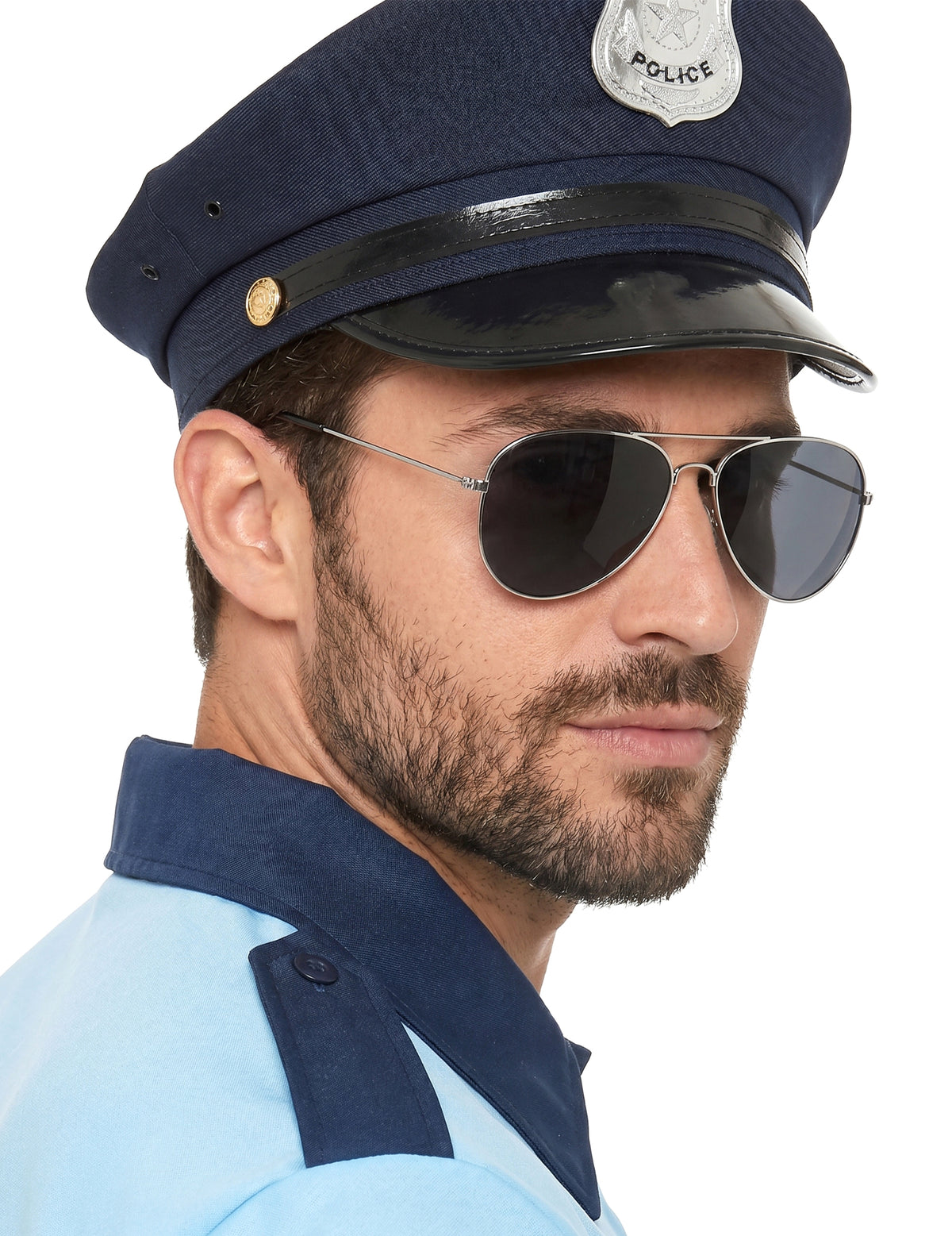 Piloten Sonnenbrille für Erwachsene silberfarben-schwarz