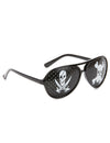 Lunettes pirate pour adulte noires avec motifs de têtes de mort