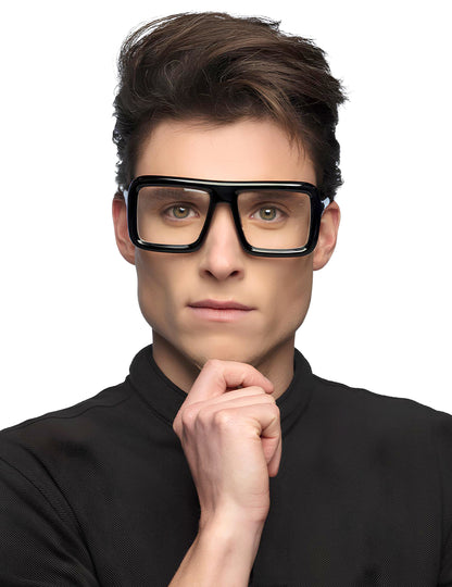 Lunettes retro pour adulte noires à monture épaisse