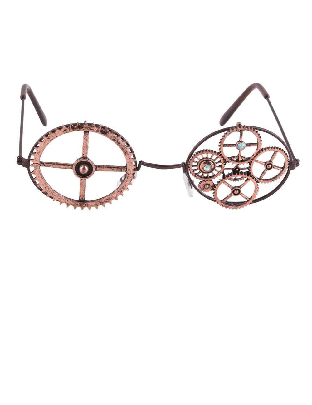 Vue de face des lunettes rondes Steampunk