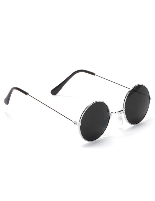 Schwarze runde Hippie-Brille für Erwachsene