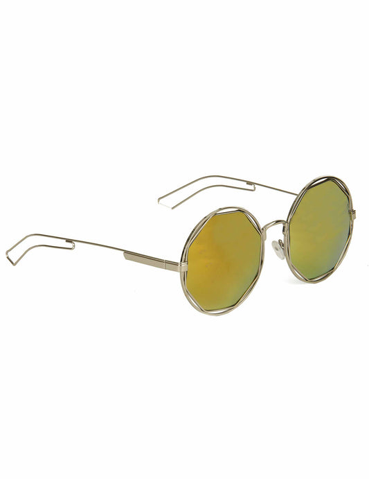 Runde Retro-Brille silber-metallic