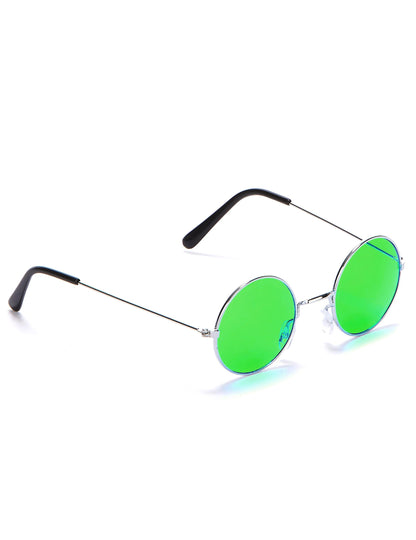 Runde grüne Hippie-Brille für Erwachsene