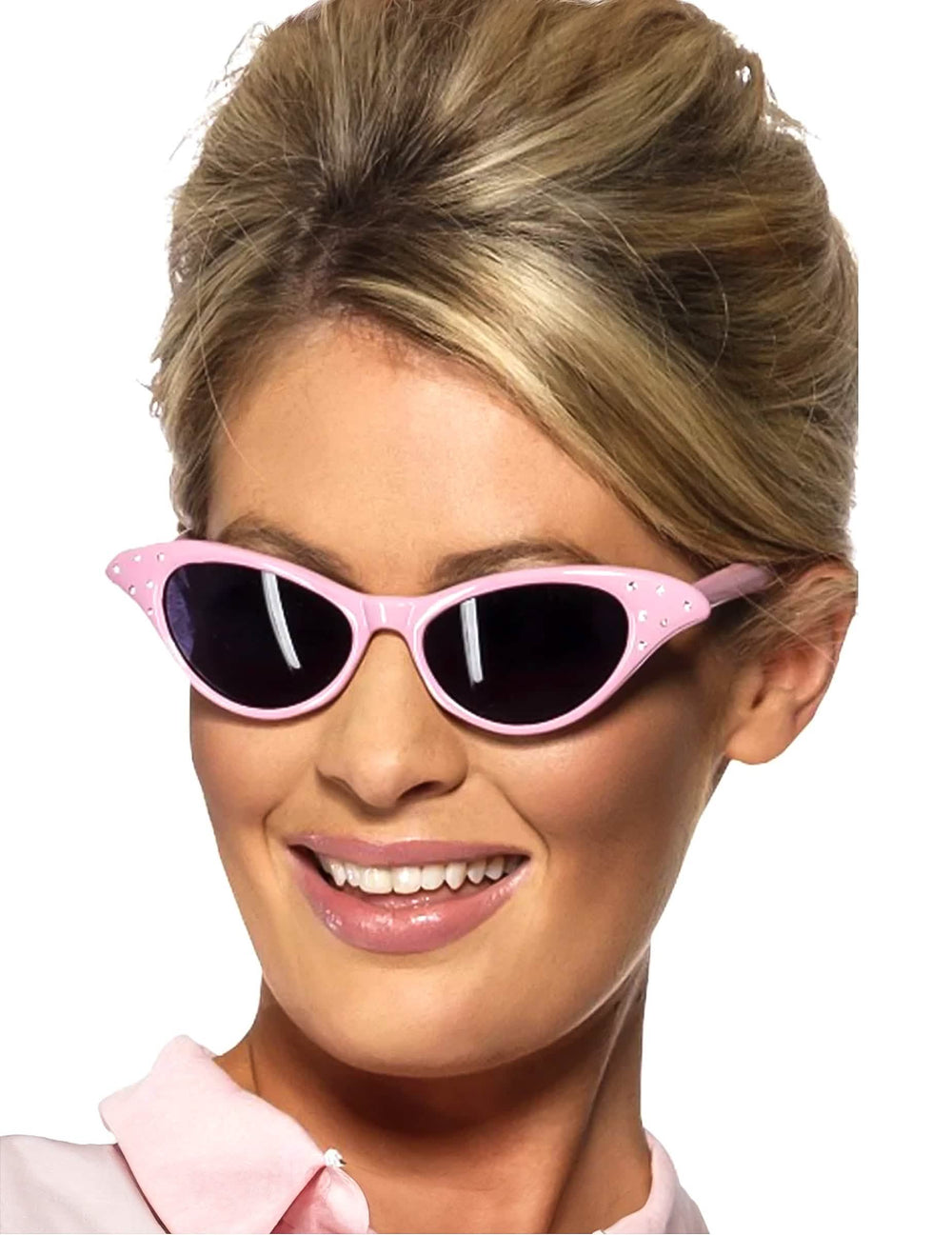 Retro-Brillen für Erwachsene Rosa, Pink mit Strass