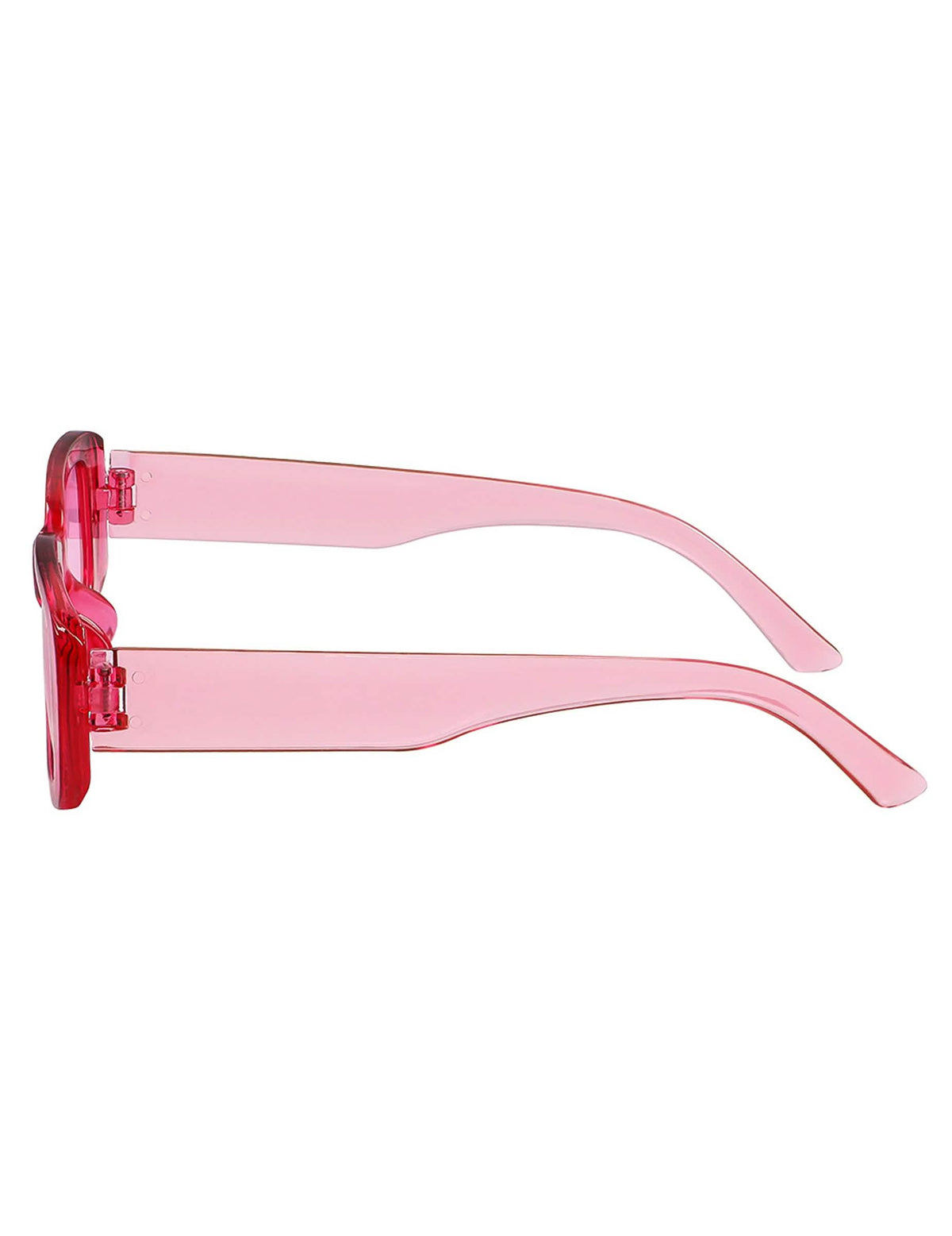 Vue de profil des lunettes roses transparentes pour adulte turn off