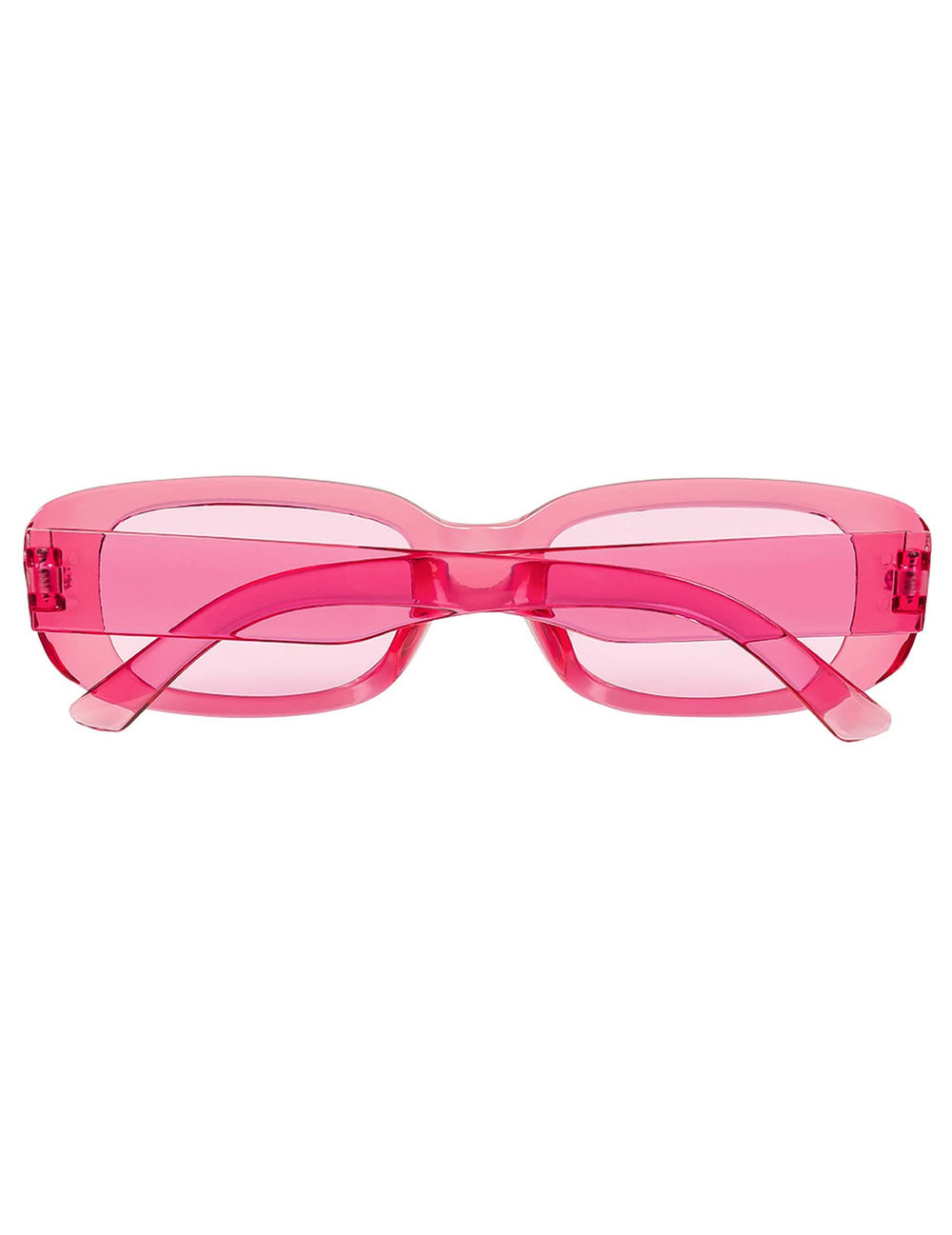 Vue de l'arrière des lunettes roses transparentes pour adulte turn off