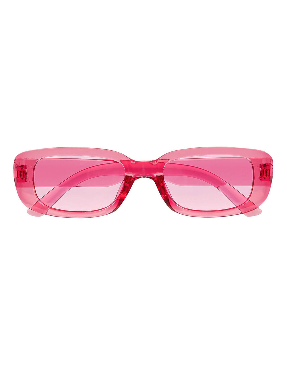 Vue de face des lunettes roses transparentes pour adulte turn off