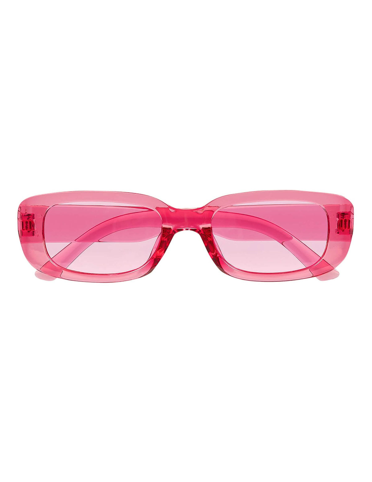 Vue de face des lunettes roses transparentes pour adulte turn off