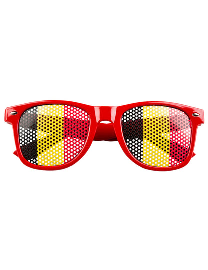 Vue de face des lunettes supporter Belgique