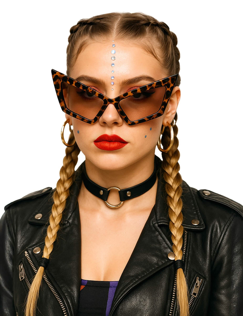 Lunettes tendance léopard pour adulte marron et noir