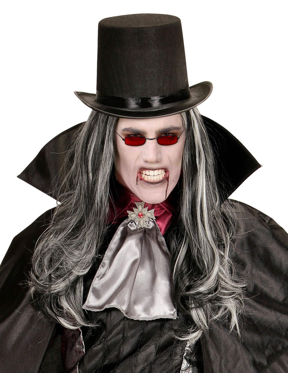 Vue portée des lunettes de vampire pour adulte