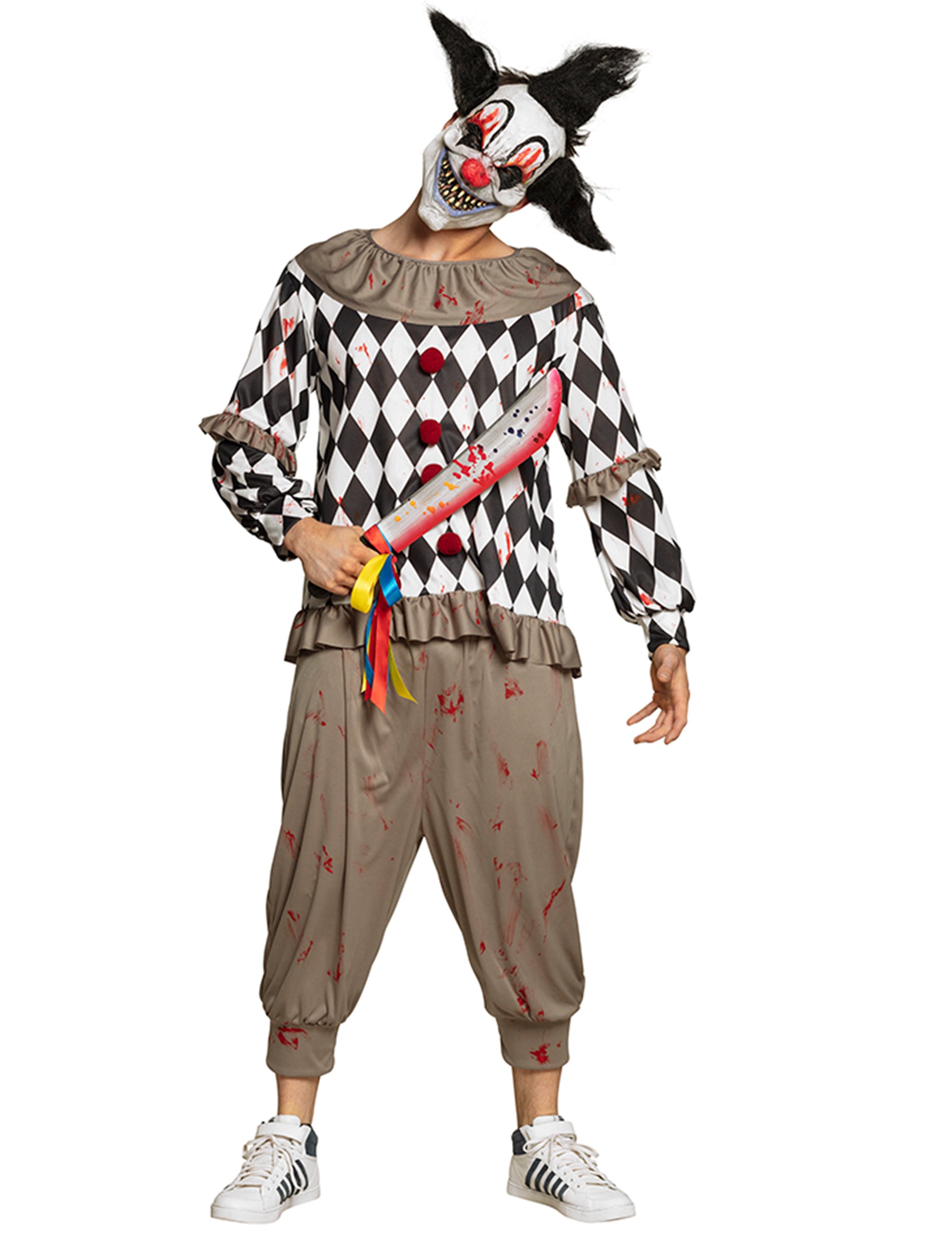 Mise en situation de la machette clown horreur