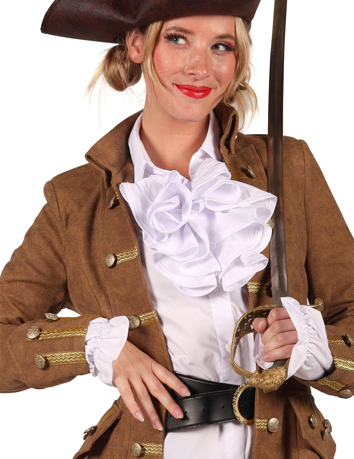 Langer Piratenmantel in Braun für Damen