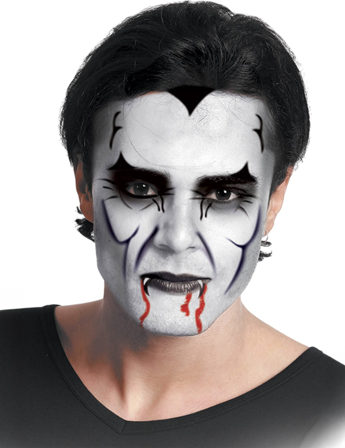 Maquillage de vampire pour adulte noir et blanc avec 2 crayons