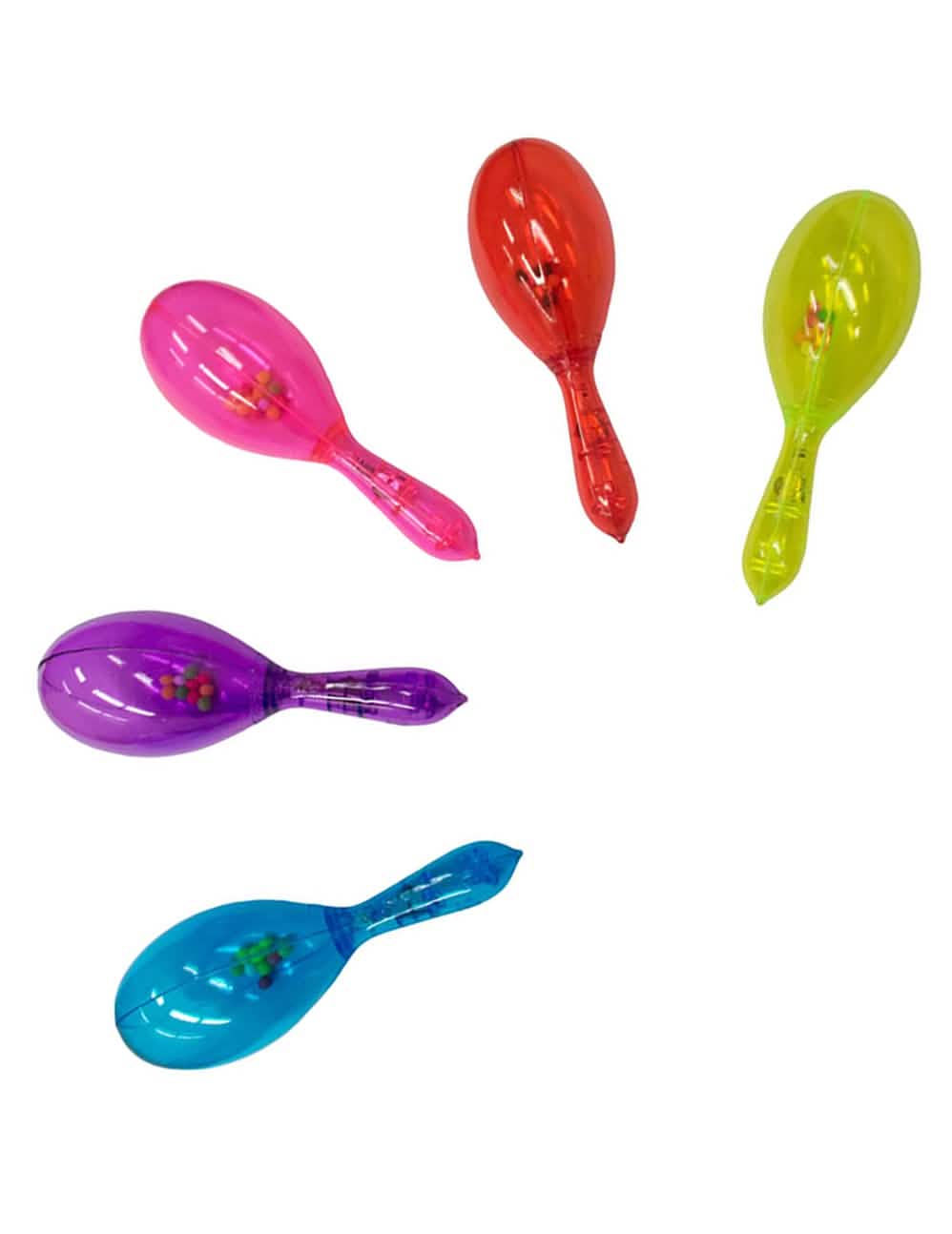 Bunte leuchtende Maracas für multicolore durchscheinende Party