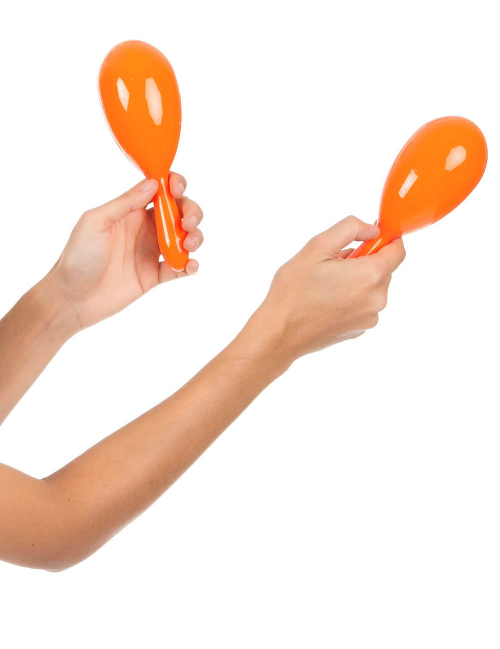 In-Szene-Setzung der Maracas für Erwachsene orange