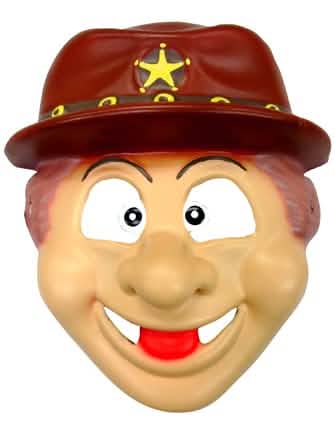 Brauner Cowboy-Partymaske für Kinder mit Hut und Gelbem Stern