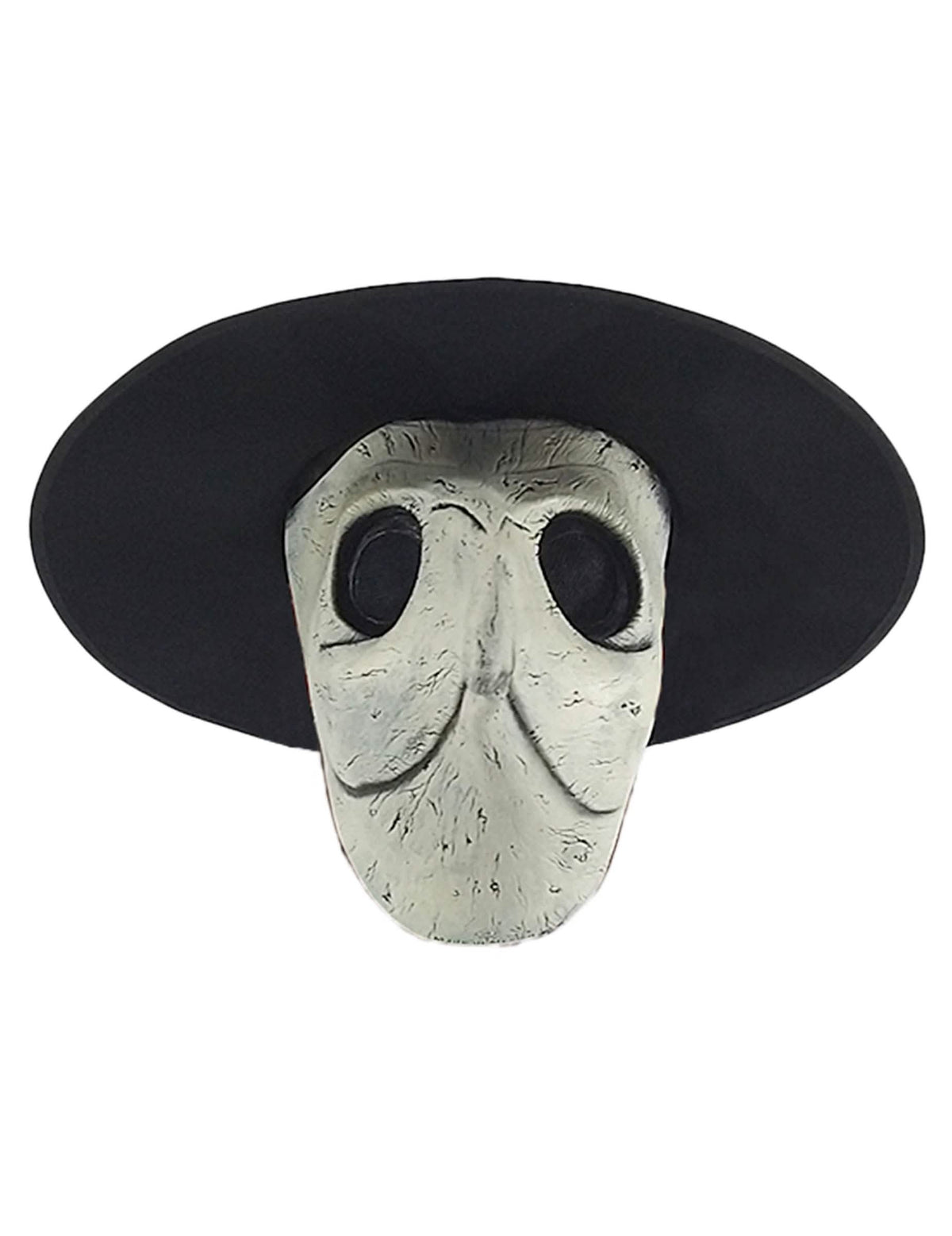 Vue de face du masque de médecin de peste