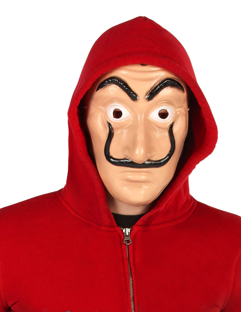 Diebmaske für Erwachsene Rot mit schwarzem Schnurrbart