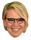 Kartonmaske Maria de Filippi für Erwachsene, blond, mit schwarzer Brille