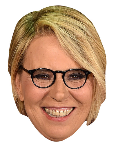 Kartonmaske Maria de Filippi für Erwachsene, blond, mit schwarzer Brille