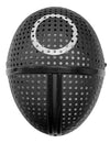 Masque en plastique gardien de jeu symbole rond pour adulte noir