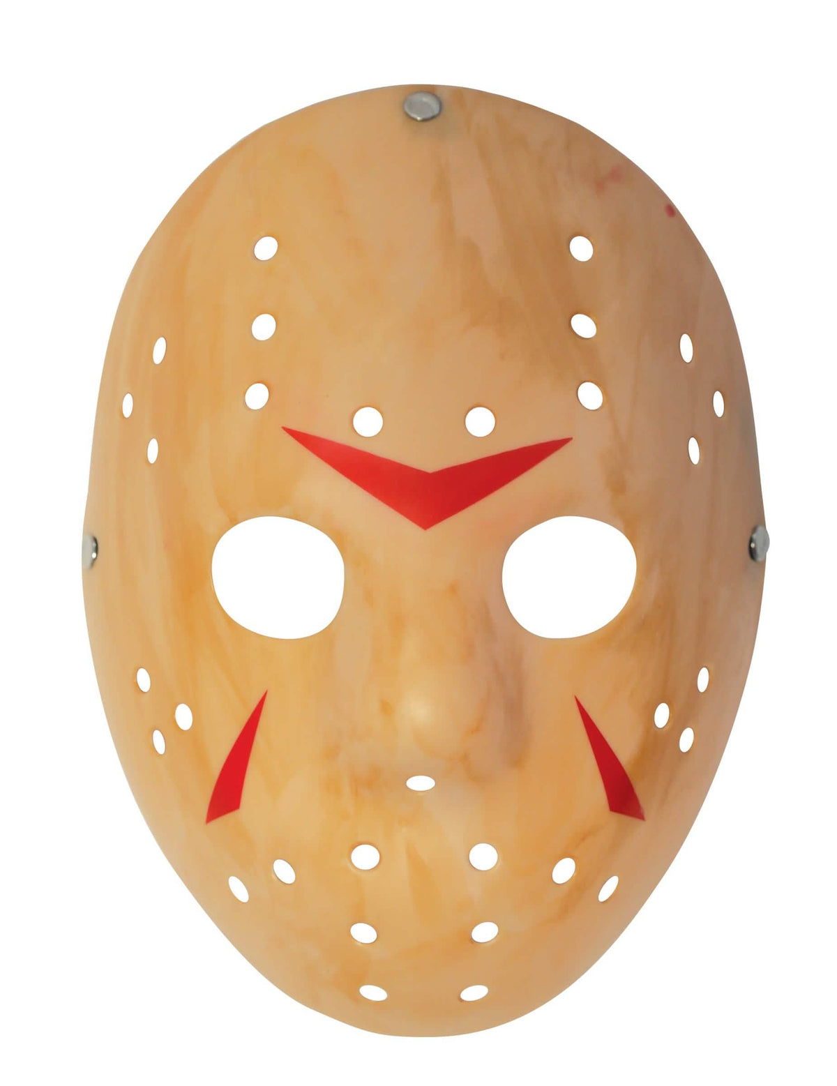 Kunststoffmaske Jason für Erwachsene Beige mit roten Markierungen