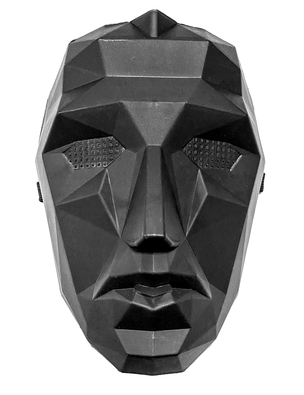 Masque en plastique maître du jeu pour adulte noir à facettes géométriques