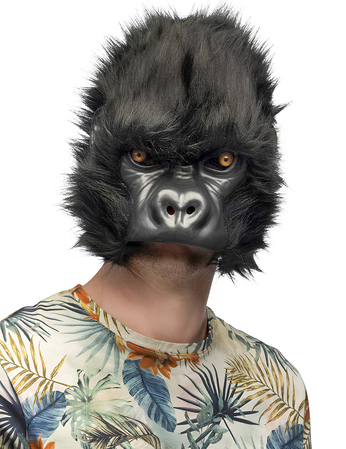 Masque Gorille pour adultes et enfants noir avec fourrure