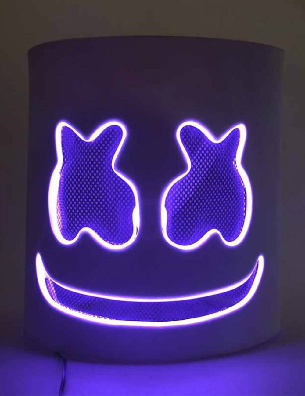Masque DJ guimauve pour adulte avec LED violettes